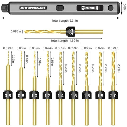 Mini Furadeira Elétrica ARROWMAX Ferramenta Rotativa Furadeira Sem Fio Recarregável para Artesanato Madeira Plástico Alumínio Moeda Casa DIY SDS Ultra