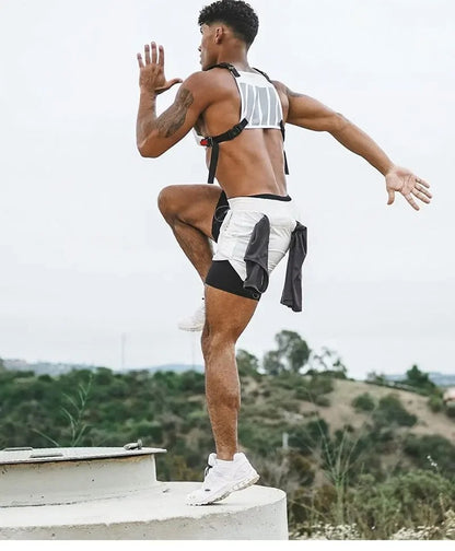 Men's Anime Hunter x Hunter Gym Shorts Bilayer 2-in-1 Breathable Quick-drying Absorb Sweat Sports Short Gym Jogging Pants