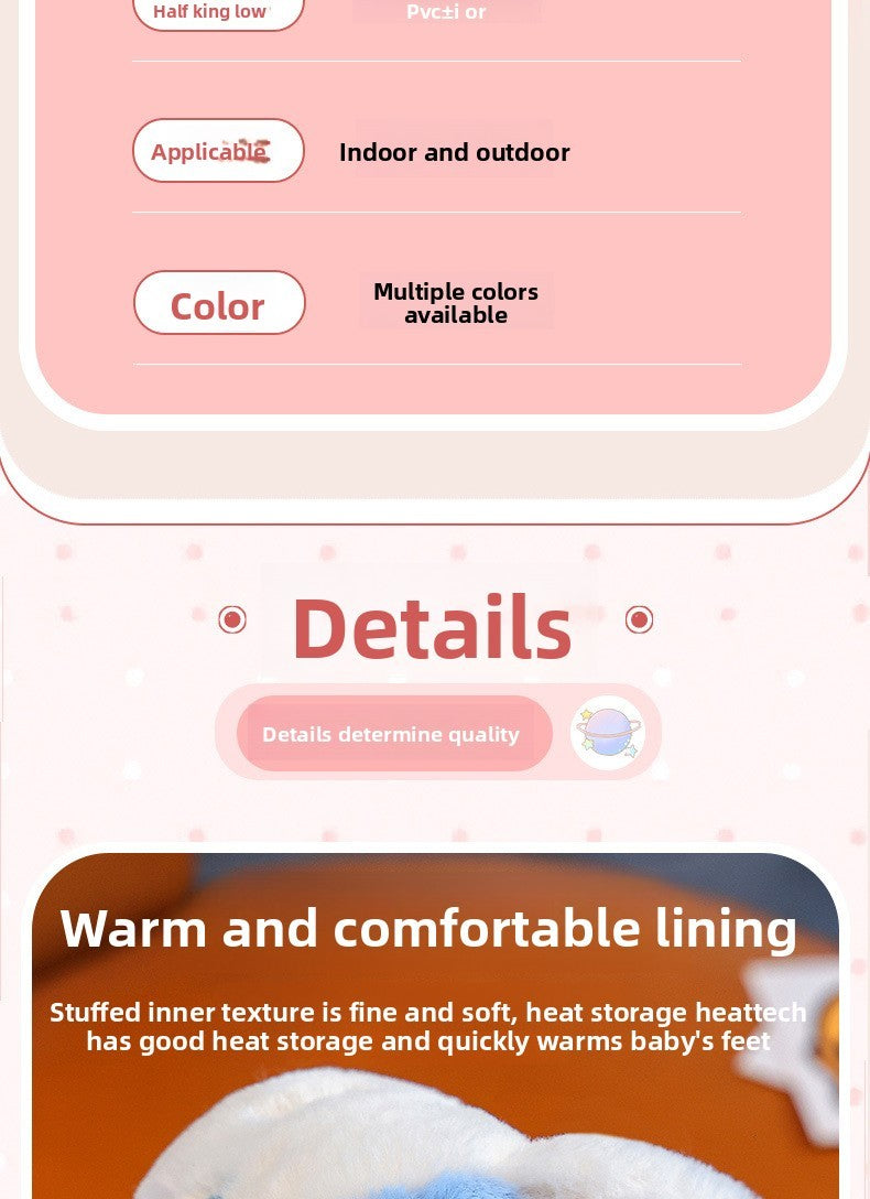 2025 New Winter Warm Cute Cartoon Indoor Mule Soft Non-slip Fluffy Slippers For Kids Teen Boys Girls Children Home Cotton Shoes