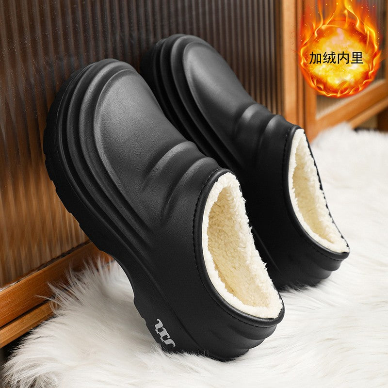 Winter Plush Supper Warm Chef Shoes for Men Women Very Soft Rubber Sandals Clogs Garden Shoes Without Holes Kitchen Work