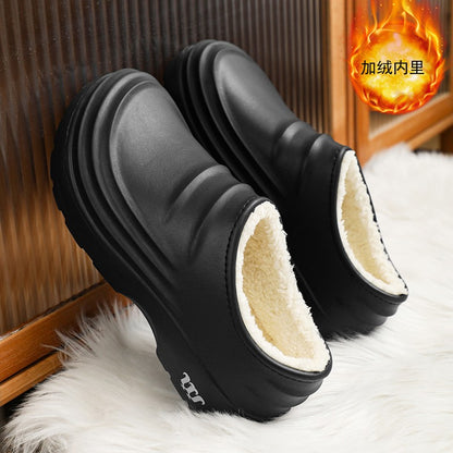 Winter Plush Supper Warm Chef Shoes for Men Women Very Soft Rubber Sandals Clogs Garden Shoes Without Holes Kitchen Work