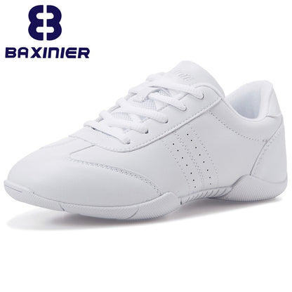 BAXINIER Girls Cheer Shoes for Women White Cheerleading Dance Sneakers Youth Shool Walking Shoes Athletic Training Tennis