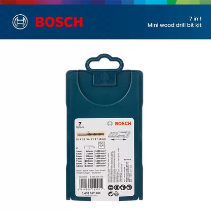 Bosch Kit de 7 Brocas para Madeira 7 Peças Profissional Acessório 3-10mm Indicado para Madeiras Macias e Duras