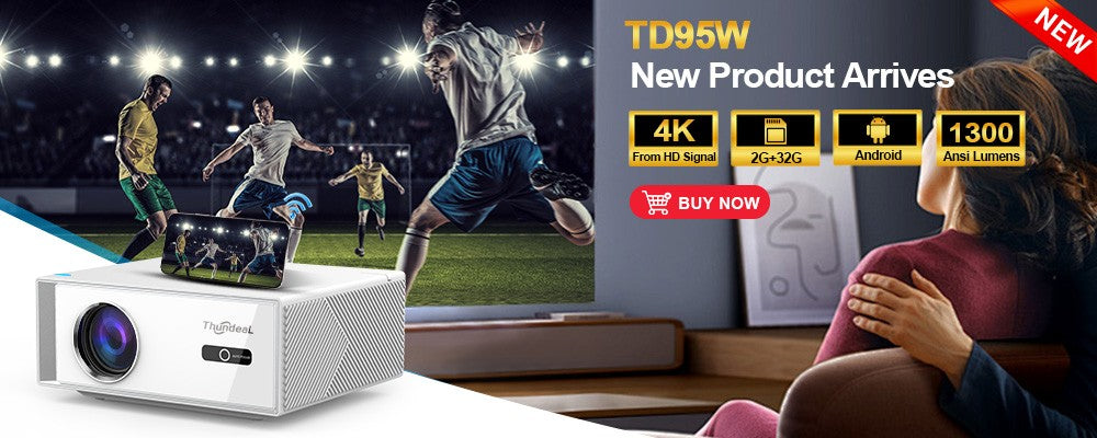 ThundeaL Full HD 1080P Projector TD98 WiFi LED 2K 4K Video Movie Beam TD98W Android Projector PK DLP Home Theater Cinema Beamer
