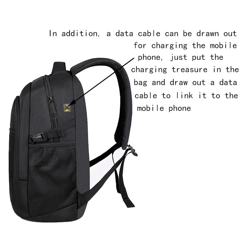 Neutral brand men's and women's business backpack suitable for students' school bags, with USB port and nylon material.
