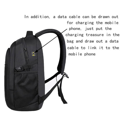 Neutral brand men's and women's business backpack suitable for students' school bags, with USB port and nylon material.