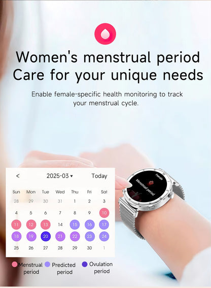 LIGE New Ultra Thin Smart Watch Women Screen Always Display Time Diamond Luxury Bracelet Voice Calling AMOLED Smartwatch Ladies