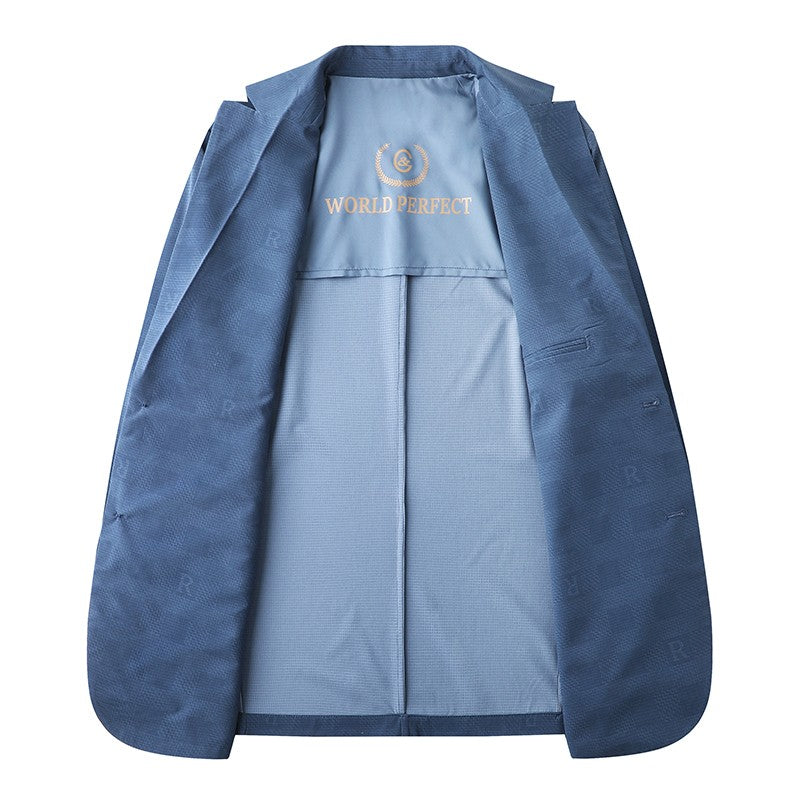 Large Size Thin Ice Silk Suit High Elastic Lightweight Breathable Casual Sun-Protective Smooth Light Luxury Jacket