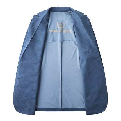 Large Size Thin Ice Silk Suit High Elastic Lightweight Breathable Casual Sun-Protective Smooth Light Luxury Jacket