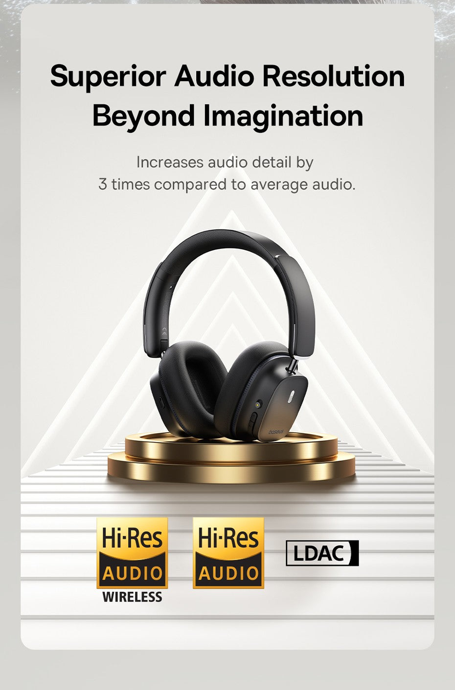 Baseus ANC Wireless Headphone Hi-Res LDAC Headset Bluetooth 5.4 BISA Pro Spatial Audio 50mm Driver Overhead Earphone Bowie 30Max