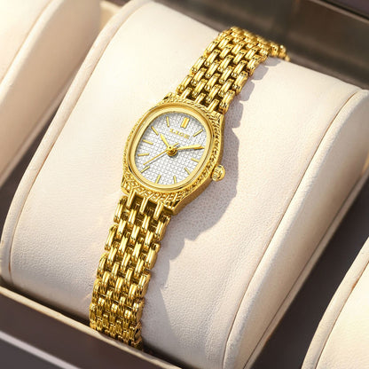 LIGE Golden Women Wristwatch Small Dial Ladies Gold Watch Bracelet Jewelry Quartz Lady Watch Compact Stylish Luxury Women Watch