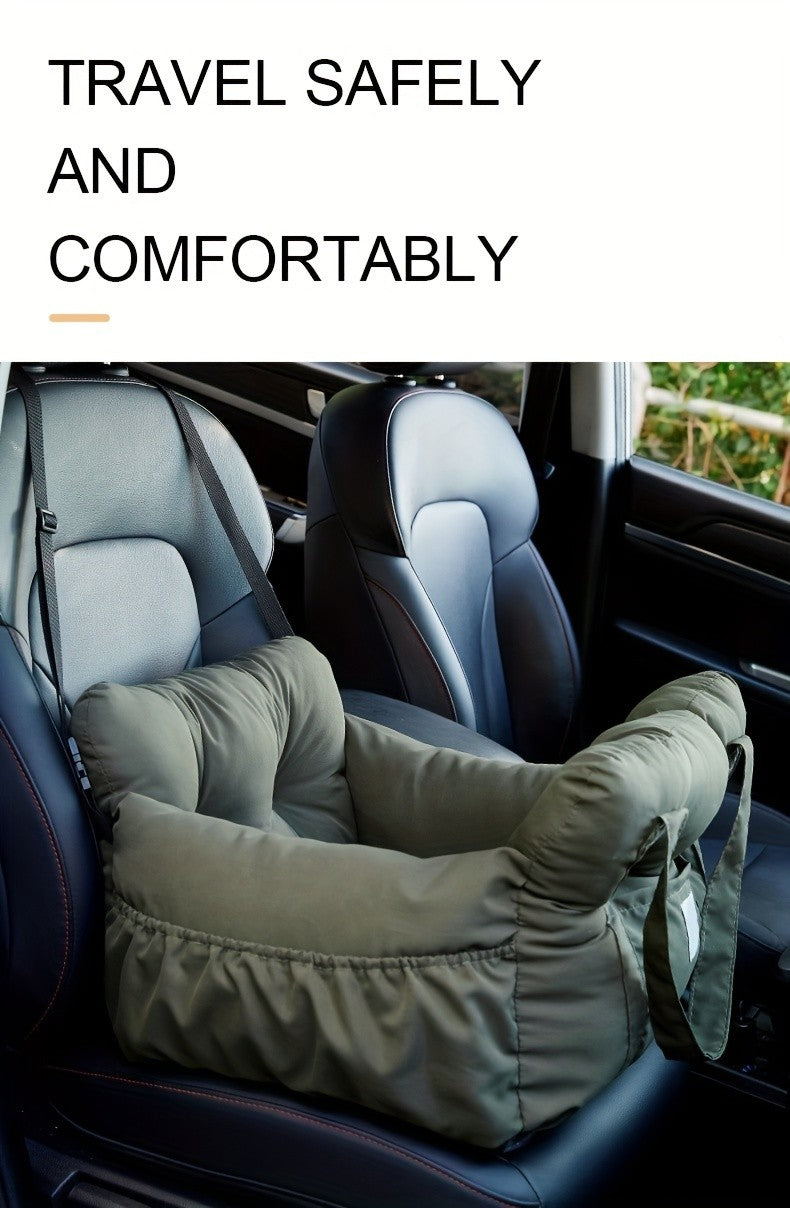 Cadeira de Carro para Cães com Cinto de Segurança - Cama para Pets Antiderrapante para Cães Pequenos, Transportador de Viagem Lavável com Cintas de Segurança para Carro