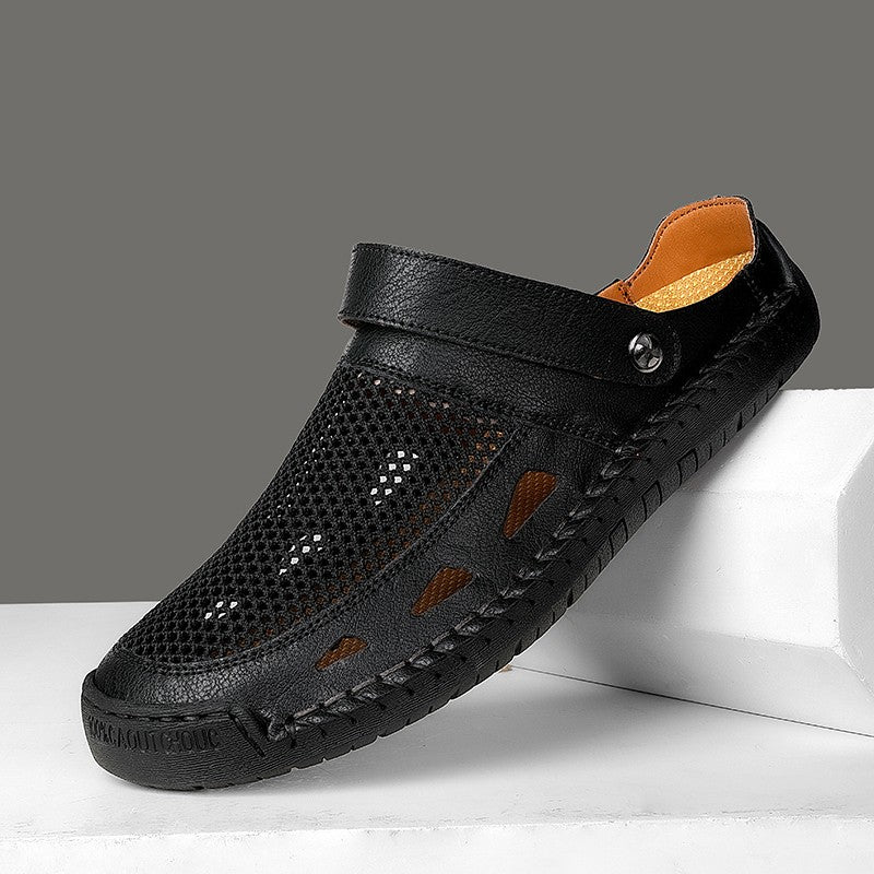 Soft Sole Male Simple Slippers Breathable Mens Summer Sneakers Casual Half Shoes Leisure Walk Half Drag Outdoor Non-Slip Sandals