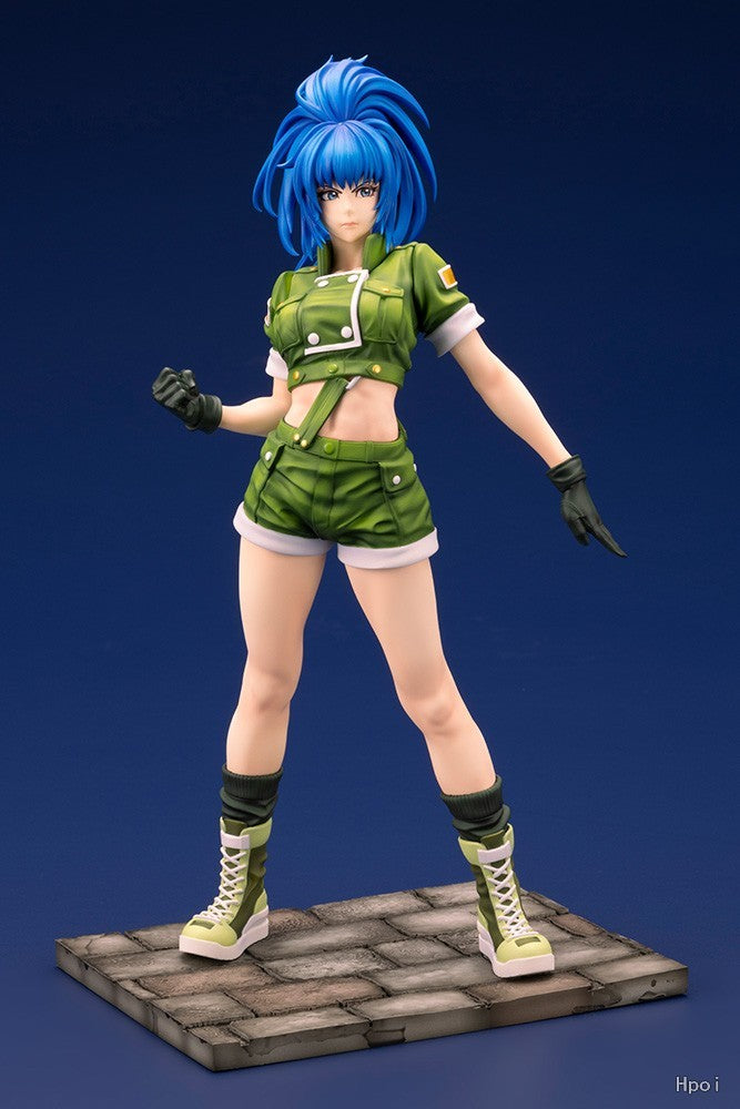 ?Em Stcgk? Original Kotobukiya SNK Série Garota Bonita THE KING OF FIGHTERS '97 Leona Heidern Modelo Estátua Brinquedo