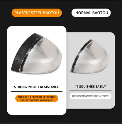 Men Safety Work Shoes Plastic Toe Safety Boots Fashion Lightweight Comfort Working Sneakers Anti-puncture Indestructible Shoes