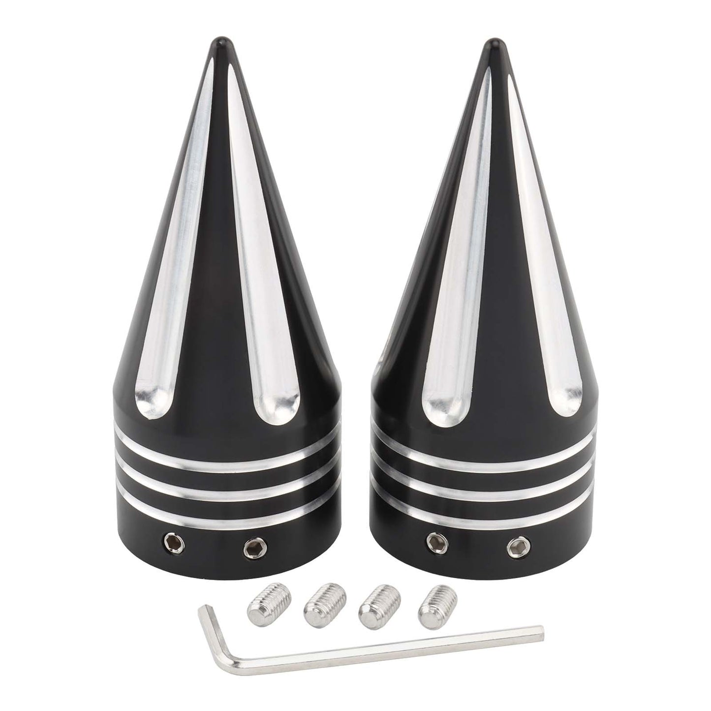 2 Peças Capas de Porca do Eixo Dianteiro CNC de Alumínio Preto/Cromado para Harley Sportster 883 1200 Dyna Touring Softail