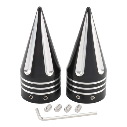 2 Peças Capas de Porca do Eixo Dianteiro CNC de Alumínio Preto/Cromado para Harley Sportster 883 1200 Dyna Touring Softail