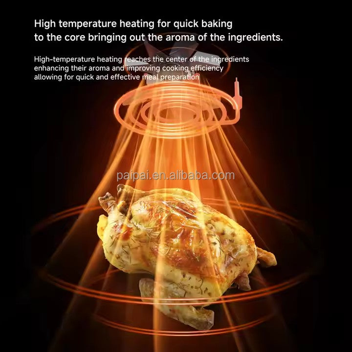 Large 15L Capacity Smart Home Appliances Stainless Steel French Air Fryer Machine Square-Shaped Visual Window Household