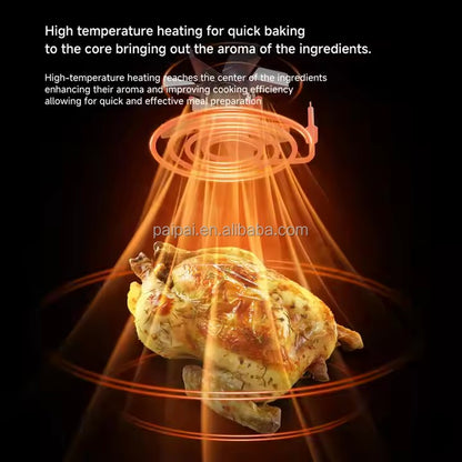 Large 15L Capacity Smart Home Appliances Stainless Steel French Air Fryer Machine Square-Shaped Visual Window Household