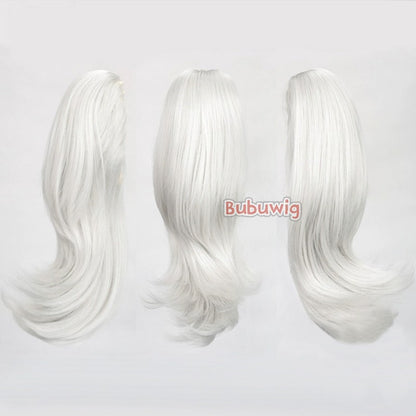 Bubuwig Cabelo Sintético 22 Cores 30cm Curto Liso Rabo de Cavalo Único Moda Anime Preto Vermelho Azul Perucas Cosplay Resistente ao Calor