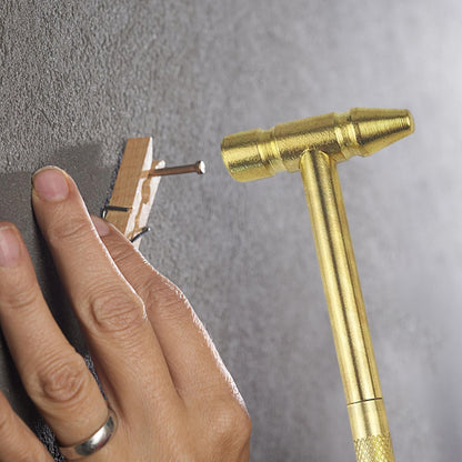 Martelo de Cobre Martelo Dourado Doméstico 6 em 1 Mini Martelo Multifuncional de Latão e Chave de Fenda Ferramentas Manuais Ideais para Relojoeiros Joalheiros