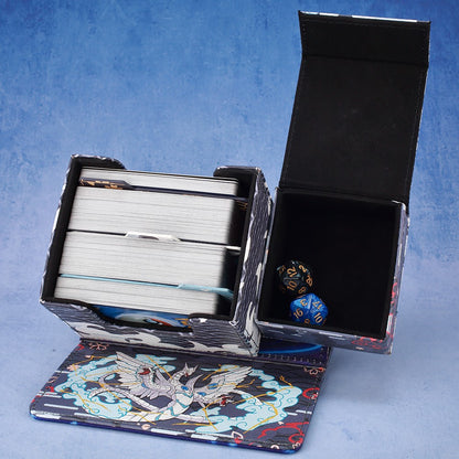 Caixa de Deck Cyber End Dragon Dicewinder para YGO, Armazena 100 Cartas com Double-Sleeve, Caixa de Armazenamento de Cartas com Bandeja de Dados para TCG MTGames PTCG OPCG