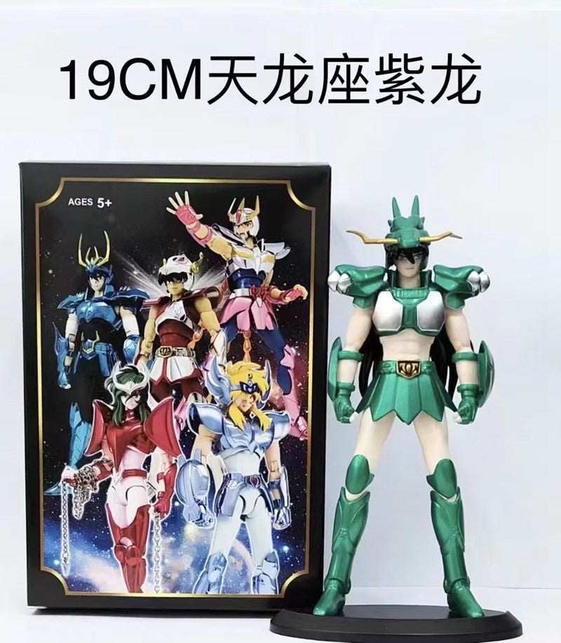 Anime Japonês Saint Seiya Figura Ikki de Fênix Hyoga Seiya Shiryu Boneco Colecionável em PVC Decoração 19cm