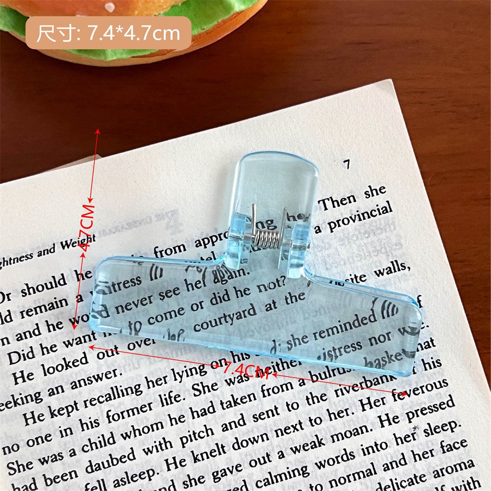 Cute Transparent Bingder Clips for School & Office Supplies Stationery Big Clear File Document Clamps