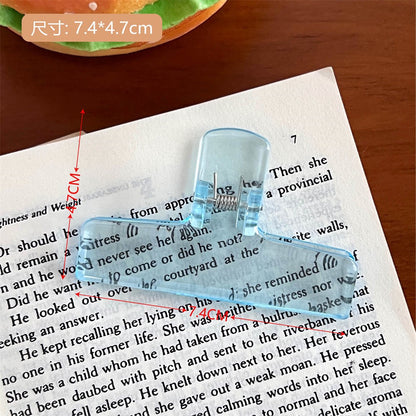Cute Transparent Bingder Clips for School & Office Supplies Stationery Big Clear File Document Clamps