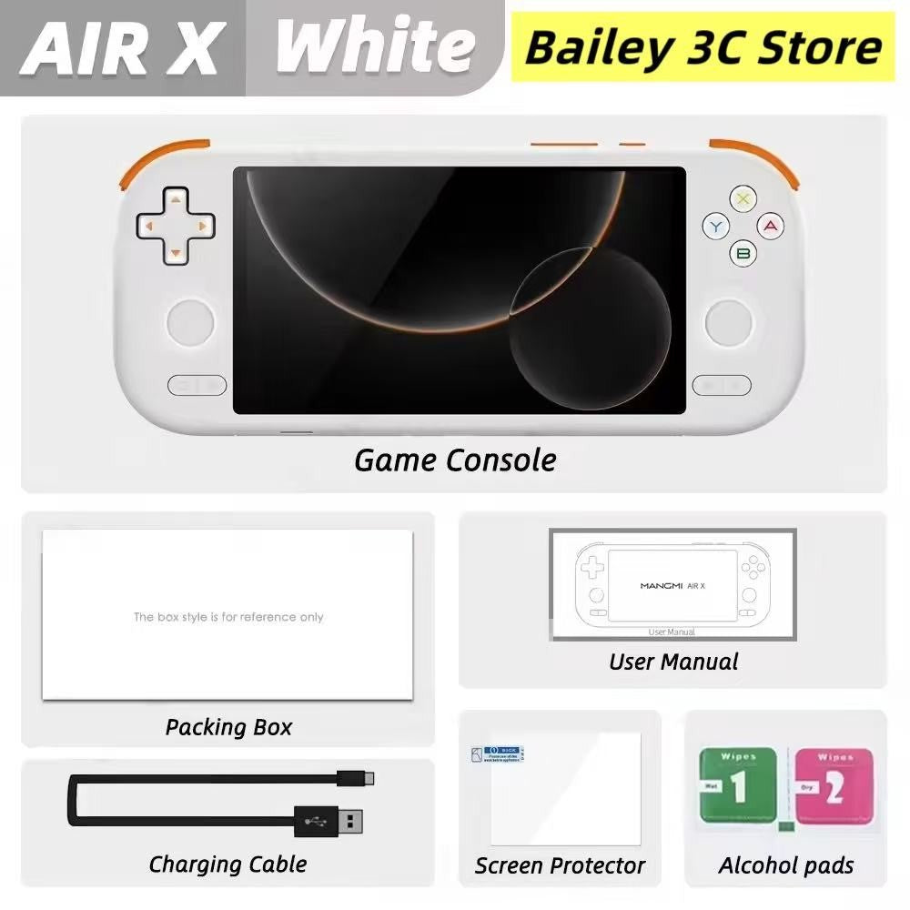 MANGMI AIR X Handheld Game Console with Qualcomm Snapdragon 662 5.5'' Touchscreen Android14 Fast Charging Active Cooling Fan RGB