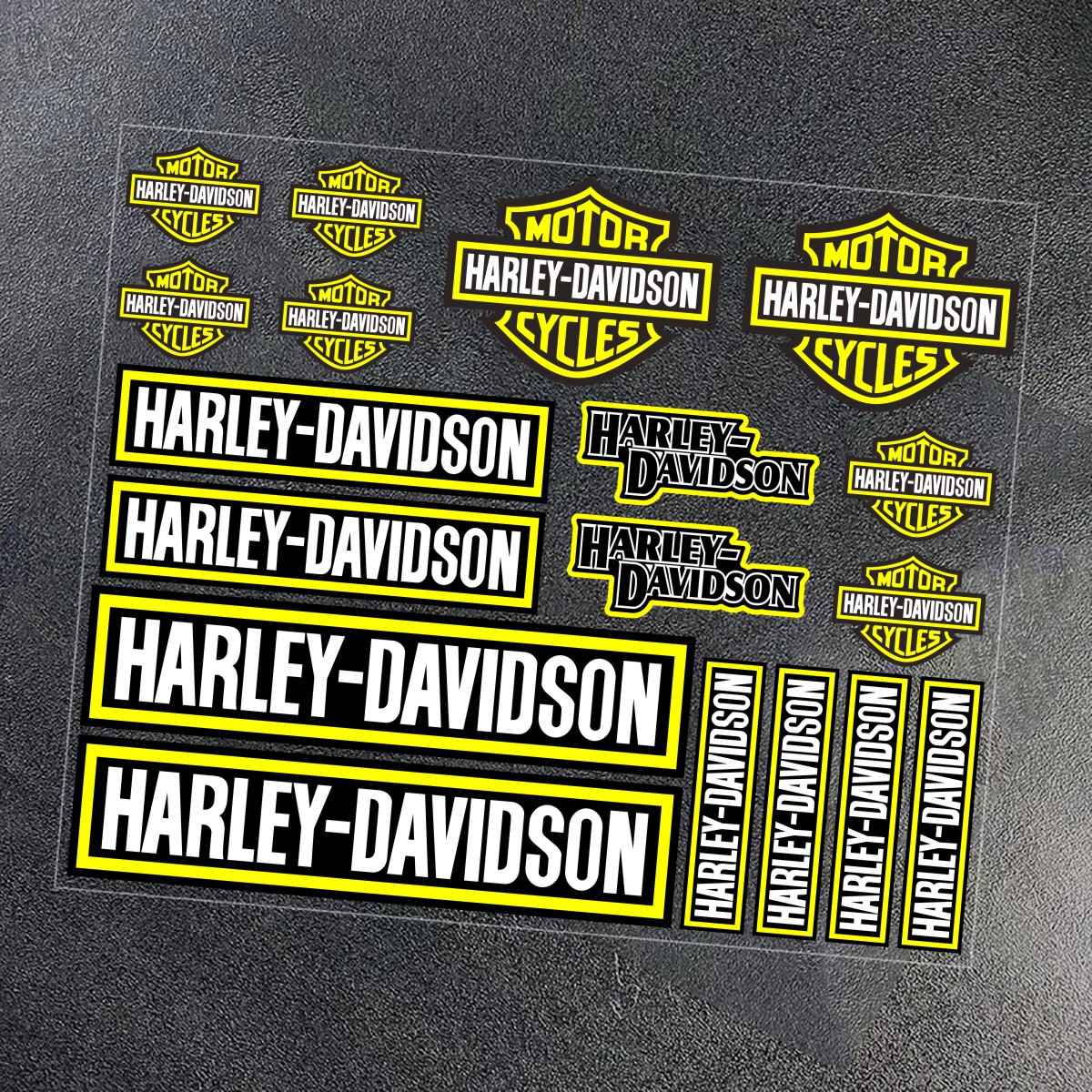 Kit Adesivo Refletivo Harley Davidson Logotipo Tanque Capacete Moto Emblema Letras Decalque