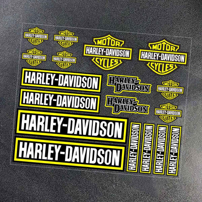 Kit Adesivo Refletivo Harley Davidson Logotipo Tanque Capacete Moto Emblema Letras Decalque