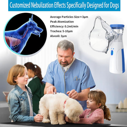 Inalador Nebulizador para Asma em Pets para Alívio Respiratório Dispositivo Veterinário Fácil de Usar para Animais Promove a Saúde do Pet