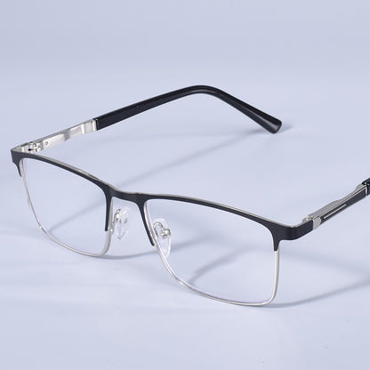 Anti Blue Light Men Reading Glasses Metal Full Frame Business Eyeglasses For Men Square Double Color Reading Eyewear +100+150