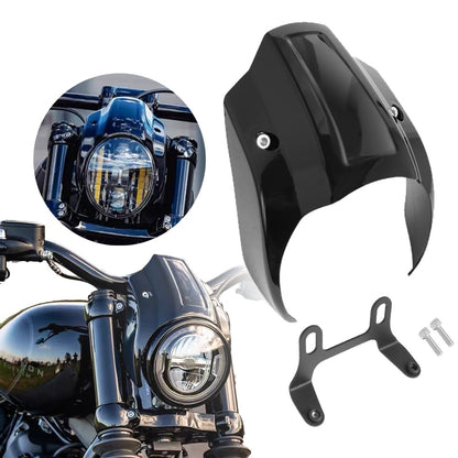 CARENAGEM CURTA DO FAROL EM PRETO BRILHANTE PARA HARLEY SOFTAIL STREET BOB FXBB 2018-2023