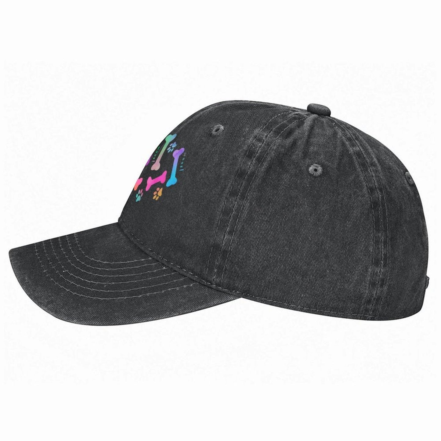 Rainbow dog bones and paw prints pattern Baseball Cap Luxury man cap fashionable Brand Man cap Cosplay Caps For Men Women's