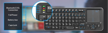 Rii K06 Mini Bluetooth Keyboard,Backlit 2.4GHz Wireless Keyboard with IR Learning Touchpad Android TV Box? Mac, Laptop, Windows