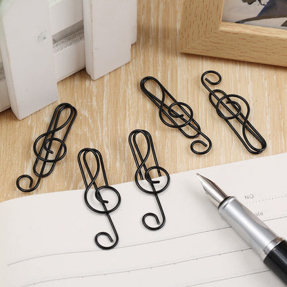 Metal Creative Music Note Shaped Creative File Clamp Paper Clips Bookmark Holder Paper Decorative Clip for Office School Home