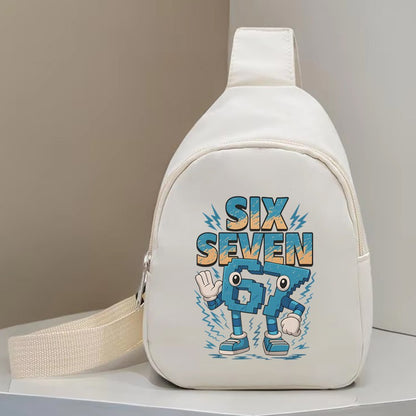 Kids Lightweight Single Shoulder Crossbody Bag Funny Italian Brainrot Meme 6 7 Mini Bag Six Seven Memes Children's Chest Bag