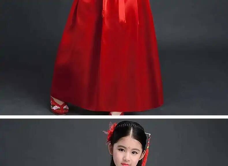 Hanfu Chinese Costume Girls Children Kimono Traditional Vintage Ethnic Fan Students Dance Halloween Japanese Yukata Kimono Style