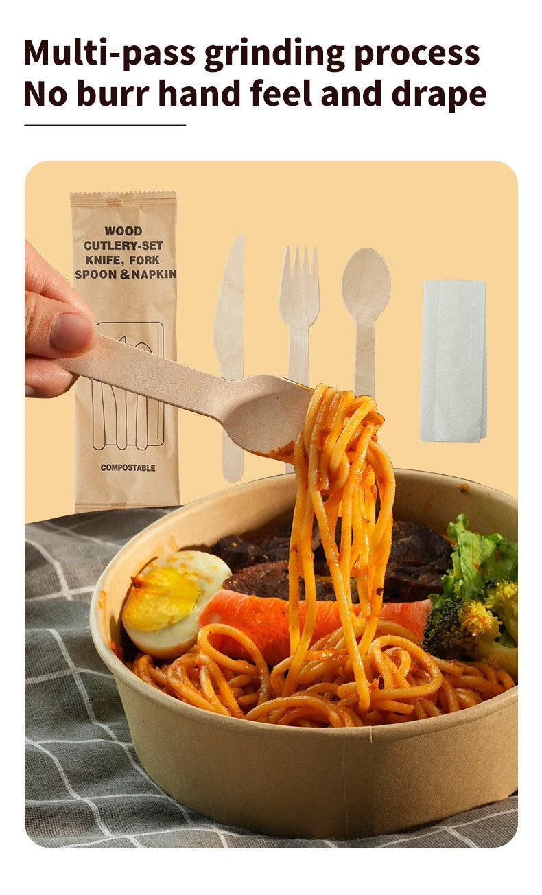 Conjunto Descartável de Talheres de Polpa com 20 Peças Biodegradáveis Inclui Tigela Prato Faca Garfo Colher para Casa Festa Piquenique Recipientes de Comida