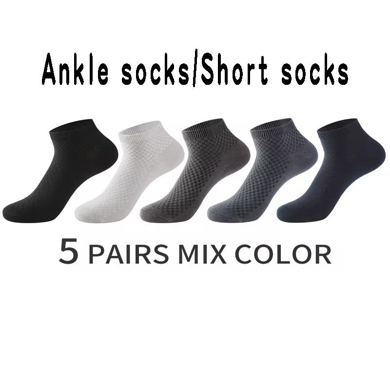 5/10 Pairs Men Socks Bamboo Fiber Short Ankle Socks Spring Summer Autumn Winter Business Breathable Male Long Sock Meias Man Sox