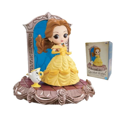 Em estoque Bandai Disney Anime Qposket Personagens Belle Story Series Bonecos de Ação Colecionáveis Brinquedos Presentes de Aniversário