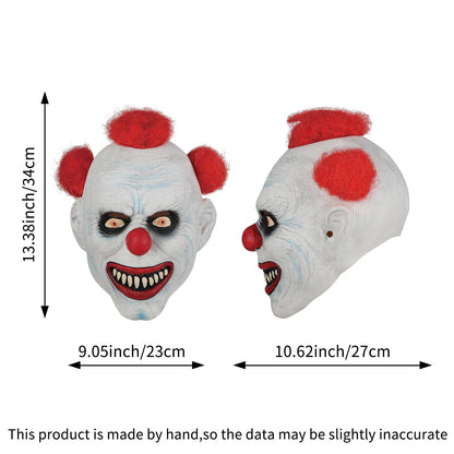 Realistic Texture Scary Clown Latex Mask Halloween Adult Cosplay Costume Prop Thriller Party Full Face Headgear