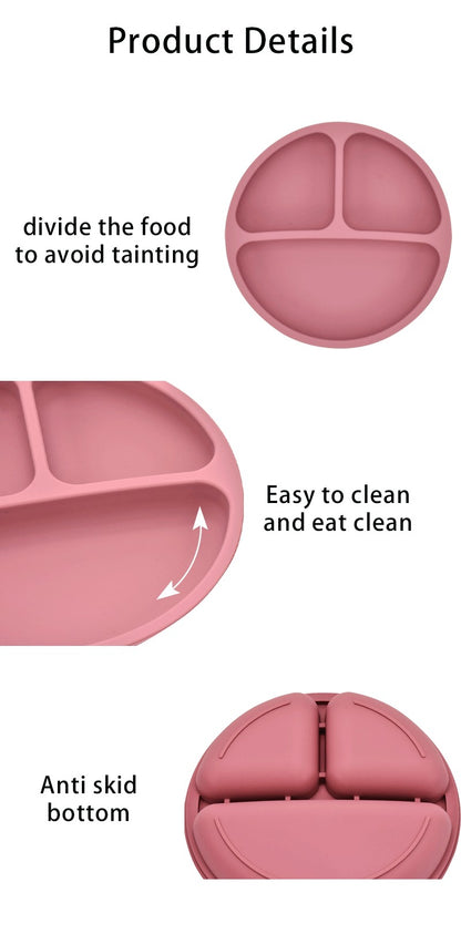 9Colors Baby Plate Set Food Grade Silicone Dishes BPA-Free Tableware Kids Feeding Bowls Kids Learning Dishes Tray Dropshiping