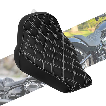 Banco Solo Para Motocicleta Perfil Baixo Couro Diamante Assento Para Harley Para Softail Fat Boy Breakout FLSTF FXBRS 18-23