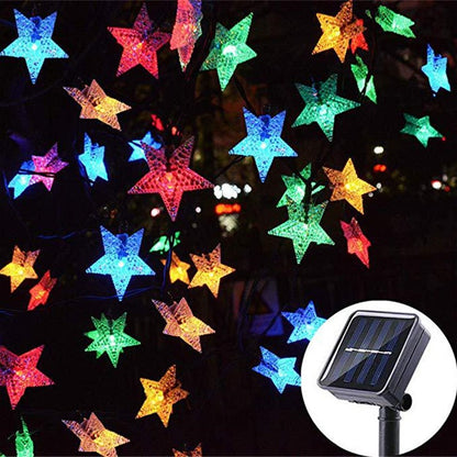 12m Solar Snowflake LED String Lights Fairy Lights Garland Outdoor New Year Christmas Tree Home Garden Decorations Lamp