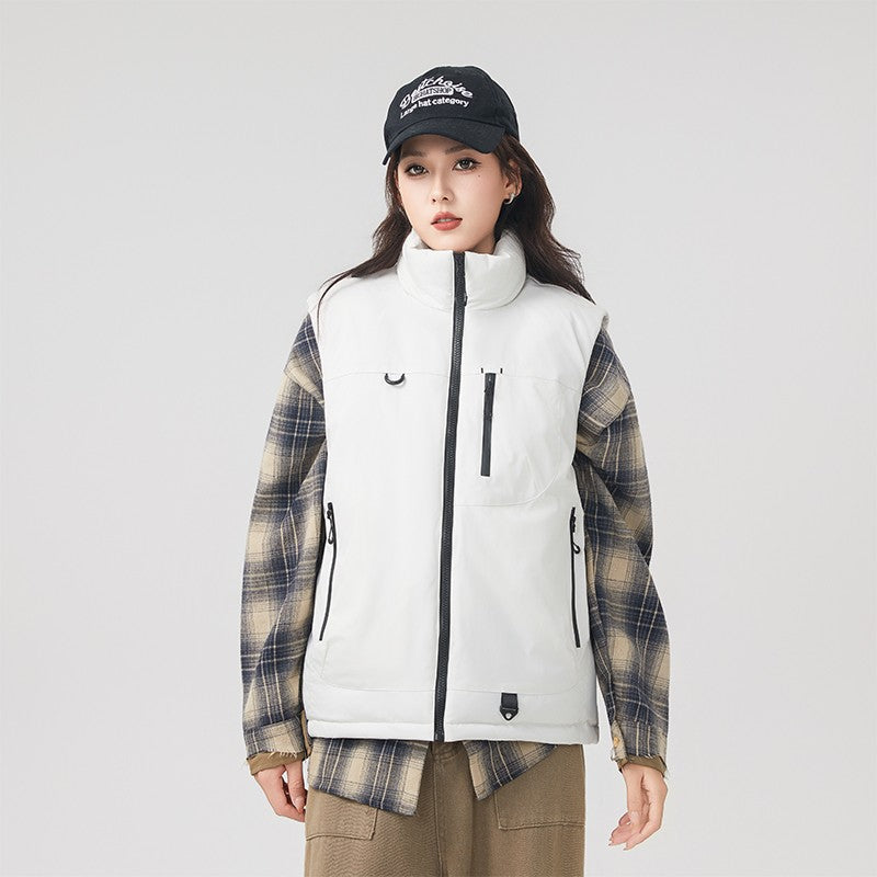 Colete Masculino e Feminino para Pesca ao Ar Livre Casual Corta-Vento Respirável Quente Macio e Confortável para Inverno à Prova de Frio Roupa de Algodão Respirável