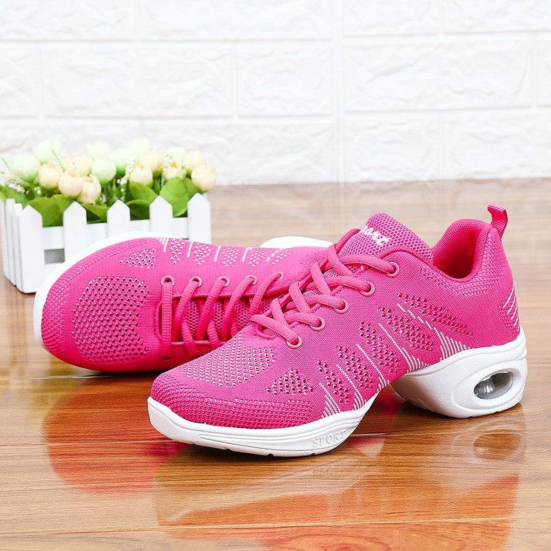 Women Dance Shoes Jazz Ballroom Dancing Comfortable Lady PU Soft Outsole Training Breathable Modern Tango Dance Sneakers
