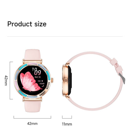 2025 Novo Smartwatch Feminino da Moda Tela HD 360*360 Pulseira Esportiva Mostrador Personalizado Frequência Cardíaca Chamada de Voz Smartwatch Para Android iOS